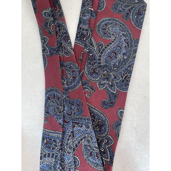Bella Nova Men 100% Silk Tie Paisley Floral Made in Italy USA office preppy - Picture 5 of 5